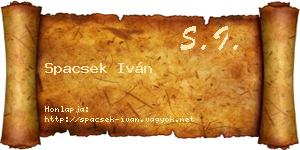 Spacsek Iván névjegykártya