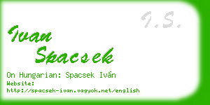ivan spacsek business card